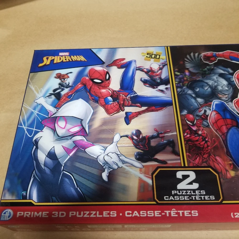 3D puzzle set 2 puzzles in one box 3b Spiderman